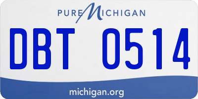 MI license plate DBT0514