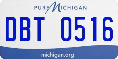 MI license plate DBT0516