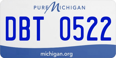 MI license plate DBT0522