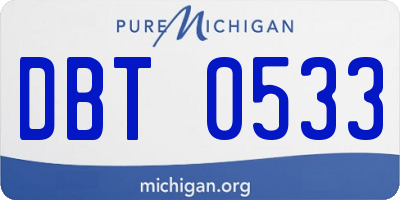 MI license plate DBT0533