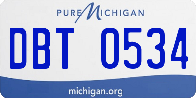 MI license plate DBT0534