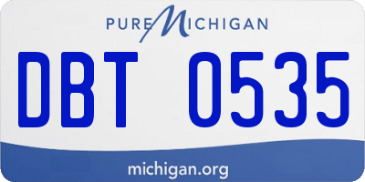 MI license plate DBT0535