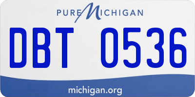 MI license plate DBT0536