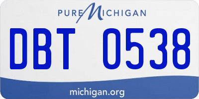 MI license plate DBT0538