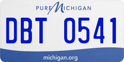 MI license plate DBT0541