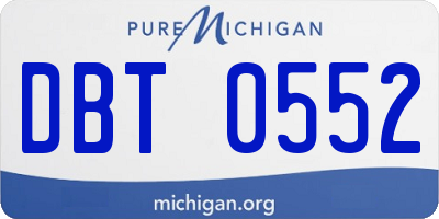 MI license plate DBT0552