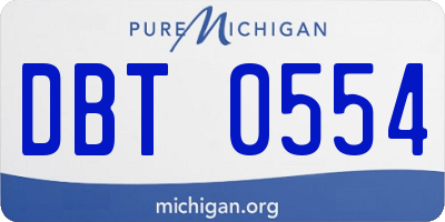 MI license plate DBT0554