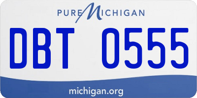 MI license plate DBT0555