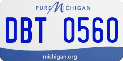 MI license plate DBT0560