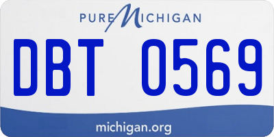 MI license plate DBT0569