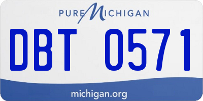 MI license plate DBT0571