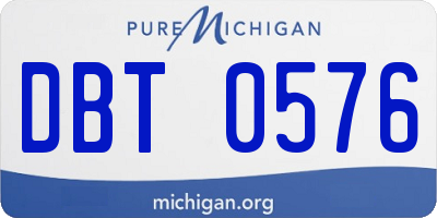 MI license plate DBT0576