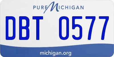 MI license plate DBT0577