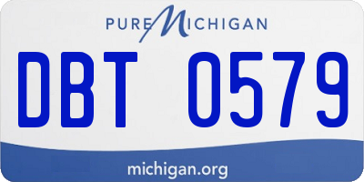 MI license plate DBT0579