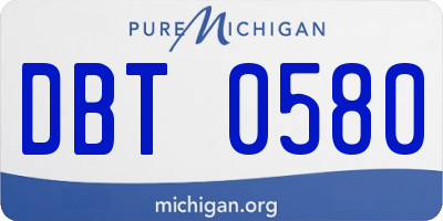 MI license plate DBT0580