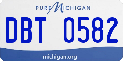 MI license plate DBT0582