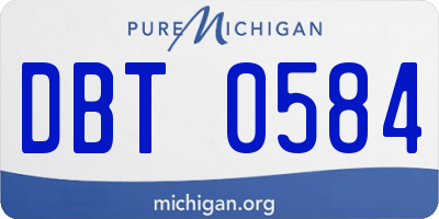 MI license plate DBT0584