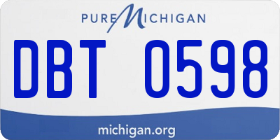 MI license plate DBT0598