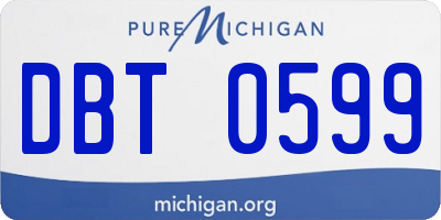 MI license plate DBT0599