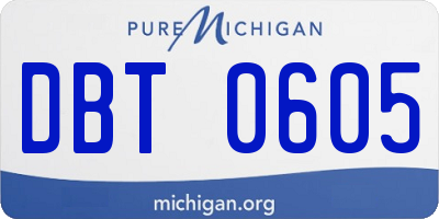MI license plate DBT0605
