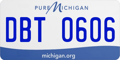 MI license plate DBT0606