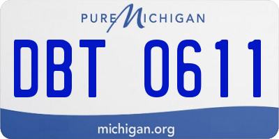 MI license plate DBT0611