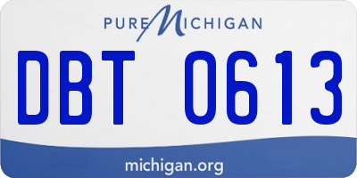 MI license plate DBT0613