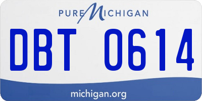 MI license plate DBT0614