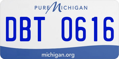 MI license plate DBT0616