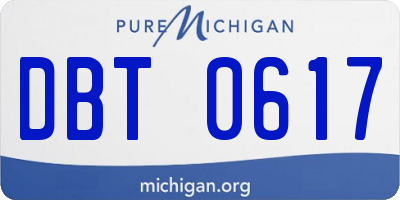 MI license plate DBT0617