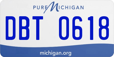 MI license plate DBT0618