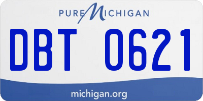 MI license plate DBT0621