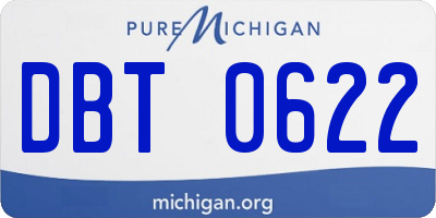 MI license plate DBT0622