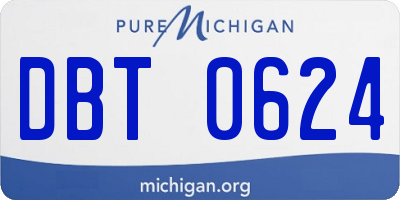 MI license plate DBT0624