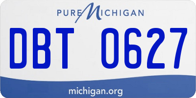 MI license plate DBT0627