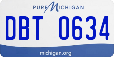 MI license plate DBT0634
