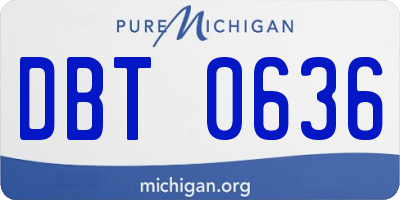 MI license plate DBT0636
