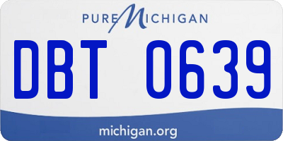 MI license plate DBT0639