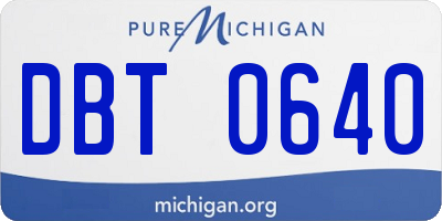 MI license plate DBT0640