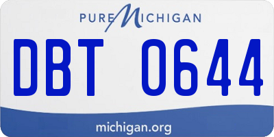 MI license plate DBT0644