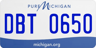 MI license plate DBT0650