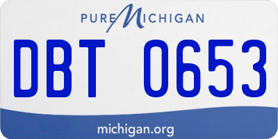 MI license plate DBT0653