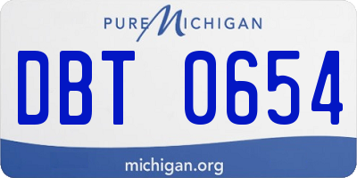 MI license plate DBT0654