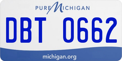 MI license plate DBT0662