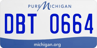 MI license plate DBT0664