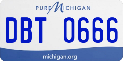 MI license plate DBT0666