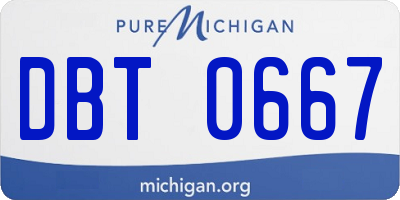 MI license plate DBT0667