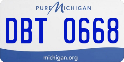 MI license plate DBT0668