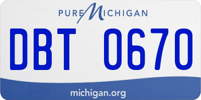MI license plate DBT0670