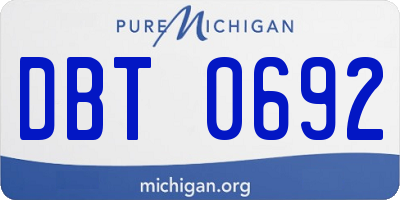 MI license plate DBT0692